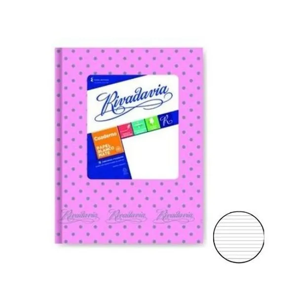 Cuaderno 16x21 rayado t/d lunar g/ros 50h rivadav