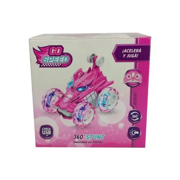 Auto 360° a radio control carga usb con luz en caja 14x13x12 cm