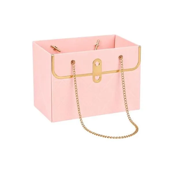 Bolsa cartera con cadena rosa 15x10x10 cm x unidad