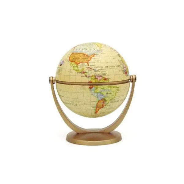 Globo terraqueo politico sepia base plástica 10 cm