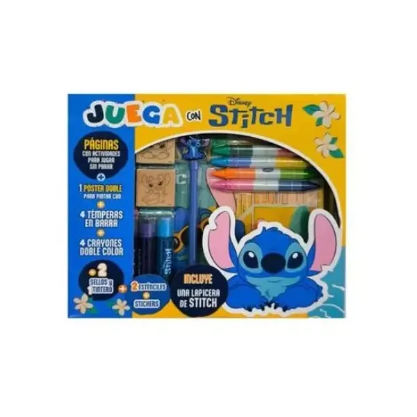 Caja editorial vertice juega con Stitch