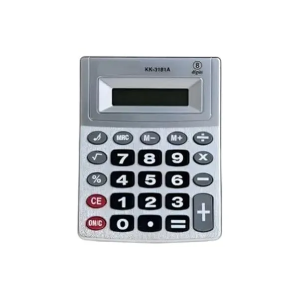 Calculadora 8 digitos 12x10 cm en caja