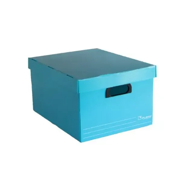 Caja plástico microc.plana n.° 804 con tapa turquesa 45,5x35,5x25,5 cm