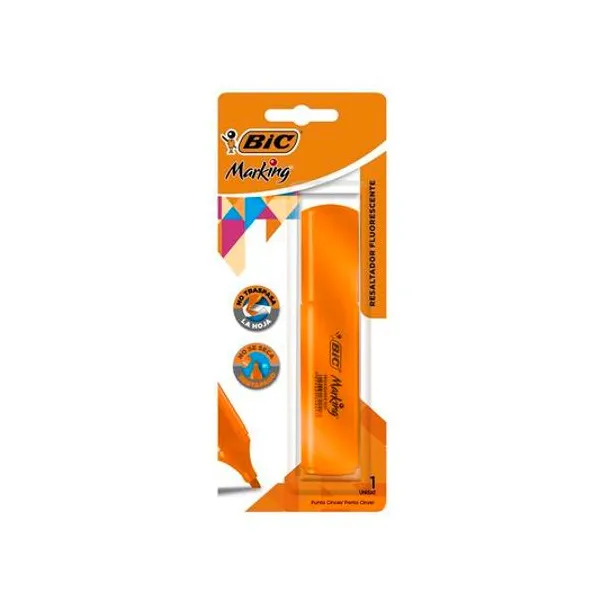 Resaltador marking high lighter text naranja x1 BIC