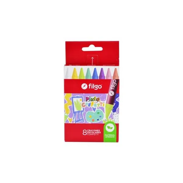 Crayón de cera confetti Pinto caja x8 Filgo - wxc