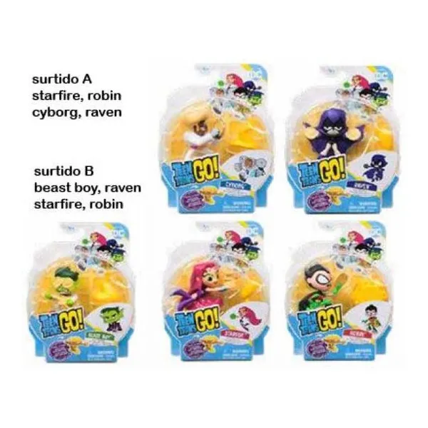 Teen titans go - personajes coleccionables. miden aprox 6 cms. surtido