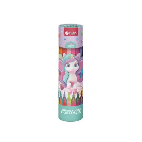 Marcador escolar Pinto 2220 unicornio tubo x20 unidades Filgo