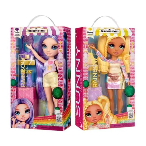Rainbow high - muñeca 28 cm fashion doll "fashion style: violet/sunny