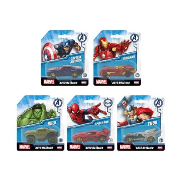 Autitos metalicos Avengers Spiderman - ironman - captain América - hulk - thor