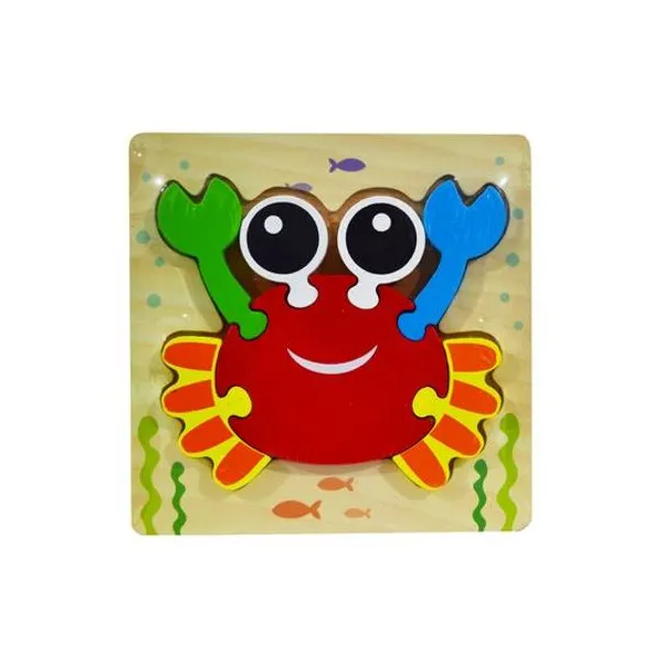 Puzzle encastre de madera animales marinos 15x15 cm x unidad modelos surtidos