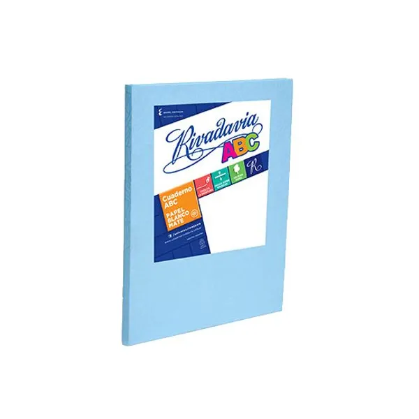 Cuaderno tapa dura Rivadavia abc 19x23,5 x50 hs.ray.celeste araña