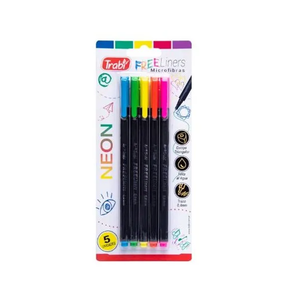 Microfibra trabi freeliner neon bl.x 5 colores
