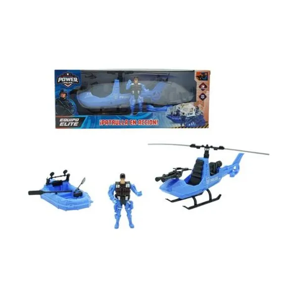 Set de vehiculos policia en caja 35.5x10.5x13.5 cm