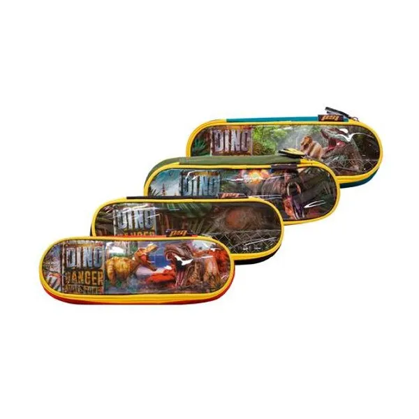 Cartuchera 1 cierre oval dinos 24x7 cm x unidad modelos surtidos lsyd