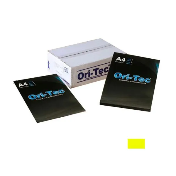 Etiquetas ori-tec laser a4 4153 círculo fluo amarillo 25 mmsob.x 25 hs.