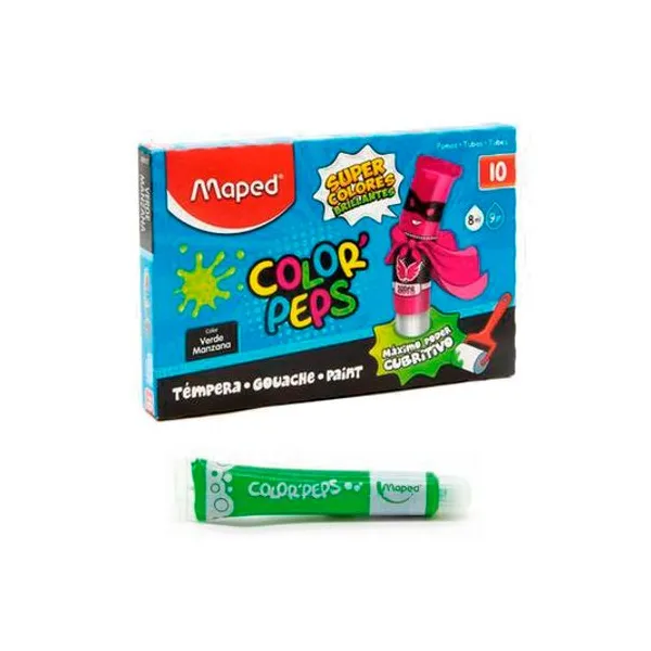 Témpera color peps verde manzana 8 ml caja x10 Maped