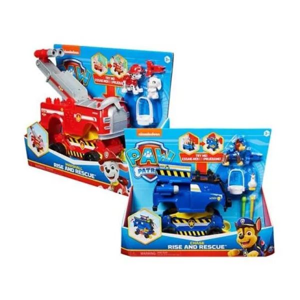 Paw Patrol, marshall rise and rescue vehiculo transformable con figuras