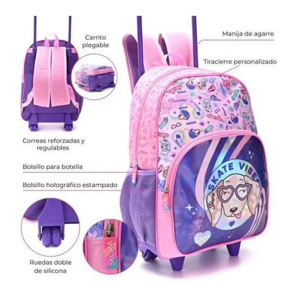 Mochila carro pets sachidog 16 pulg con llavero 30x40x12 cm