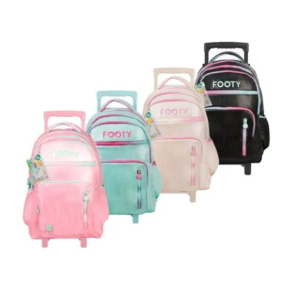 Mochila 18" con carro colorland con bolígrafos x1 colores surtidos footy
