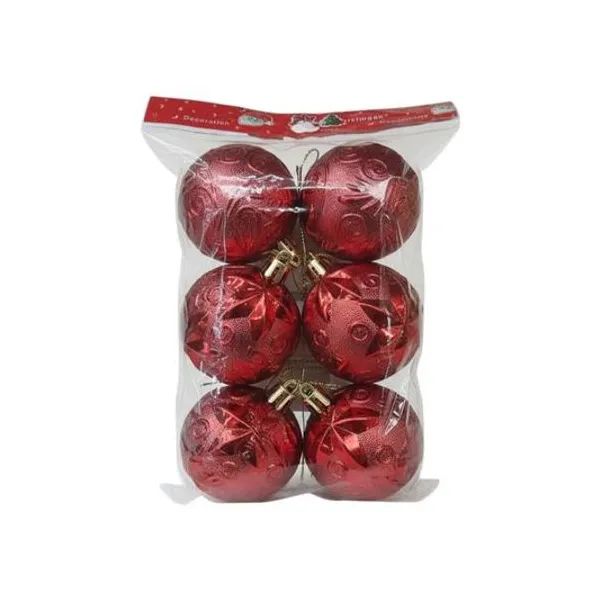 Borlas de navidad decoradas 6 cm en bolsa x6