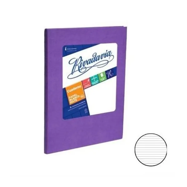 Cuaderno 16x21 rayado t/d araña violeta 50h Rivadavia