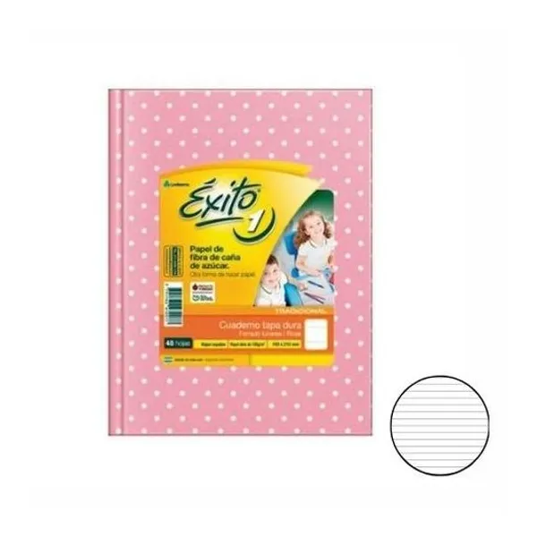 Cuaderno 16x21 rayado t/d lunar rosa 48h Éxito