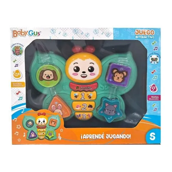 Mariposa interactiva para bebés con luz y sonido