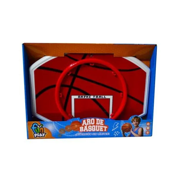 Tablero de básquet con pelota e inflador en caja 35x25.5x5 cm