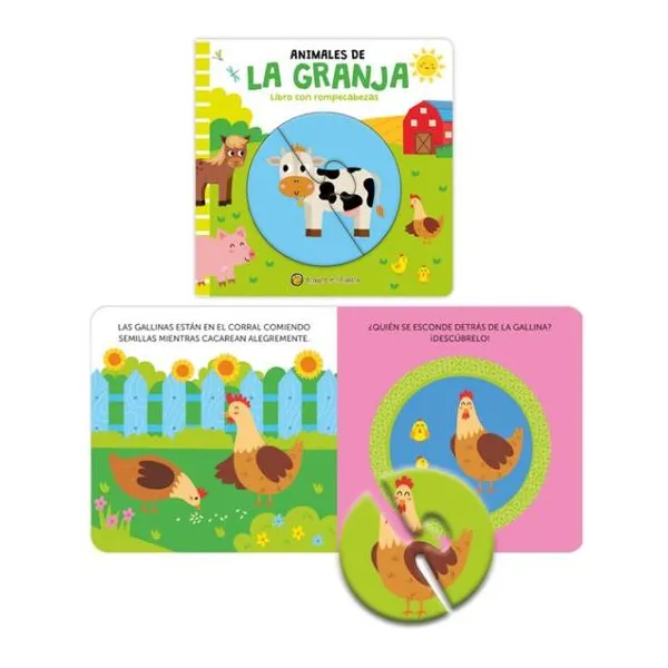 Juego y descubro animales de la granja 14 14 cm (imprenta mayúscula)