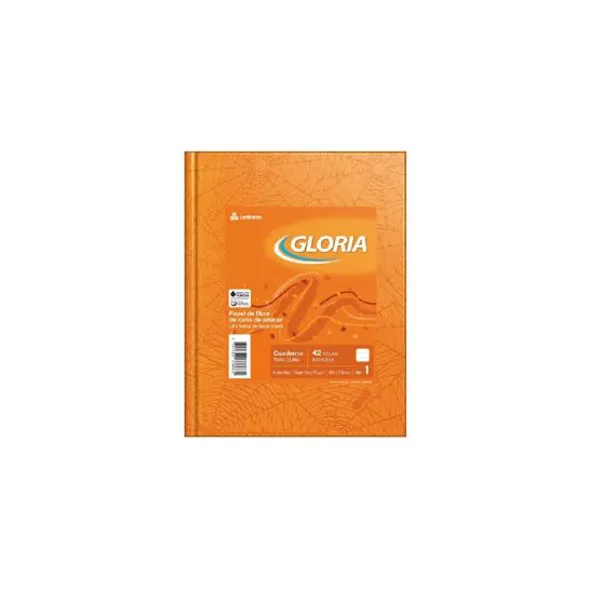 Cuad.tapa dura Gloria 19 x24 paq.x 8 unid.48 hs.ray.naranja