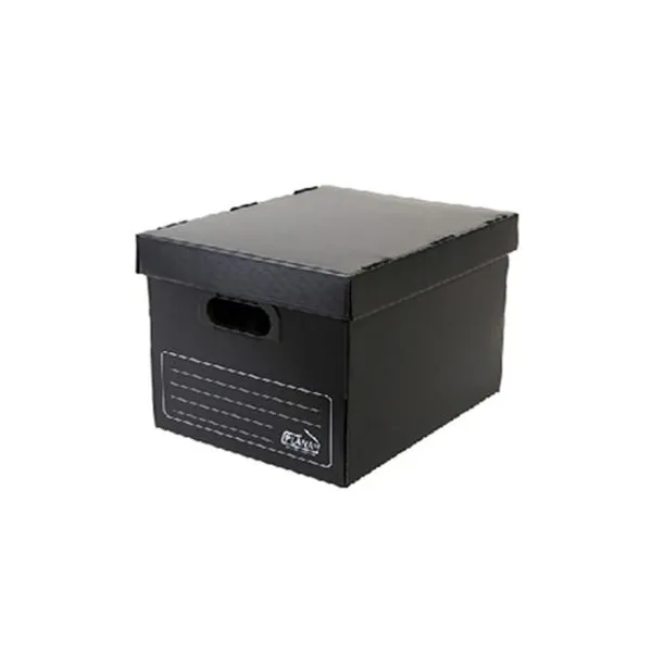 Caja plástico microc.plana n.° 803 con tapa negro 38x30x26 cm
