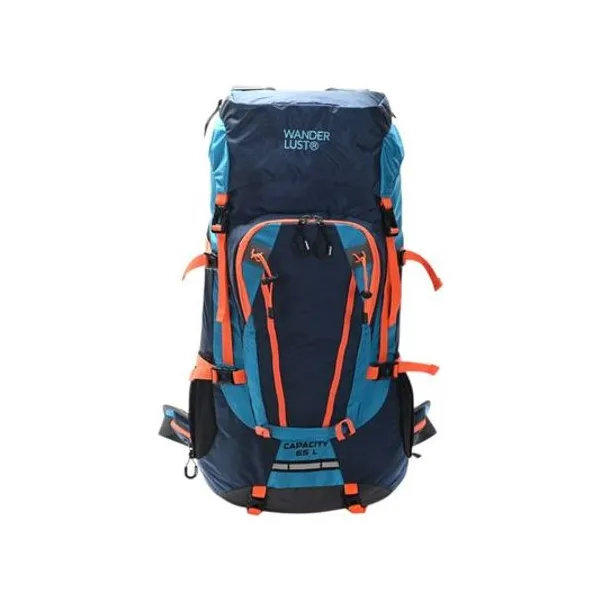 Mochila 24" espalda camping 65 lts con covertor para lluvia wanderlust