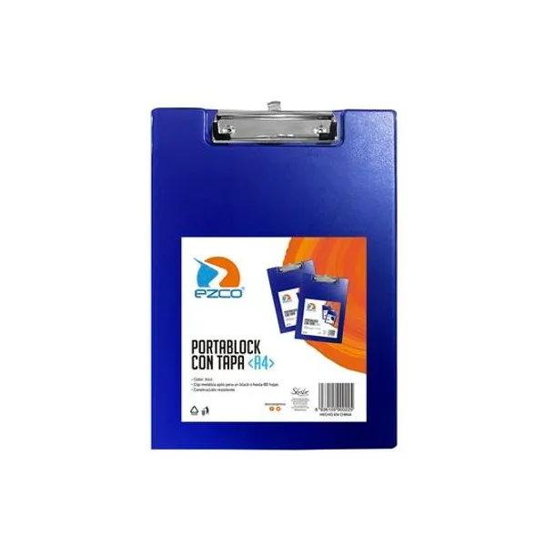 Portablock a4 plástico con tapa Ezco