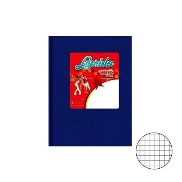Cuaderno 16x21 cm cuadriculado 50 hojas tapa dura araña azul Laprida
