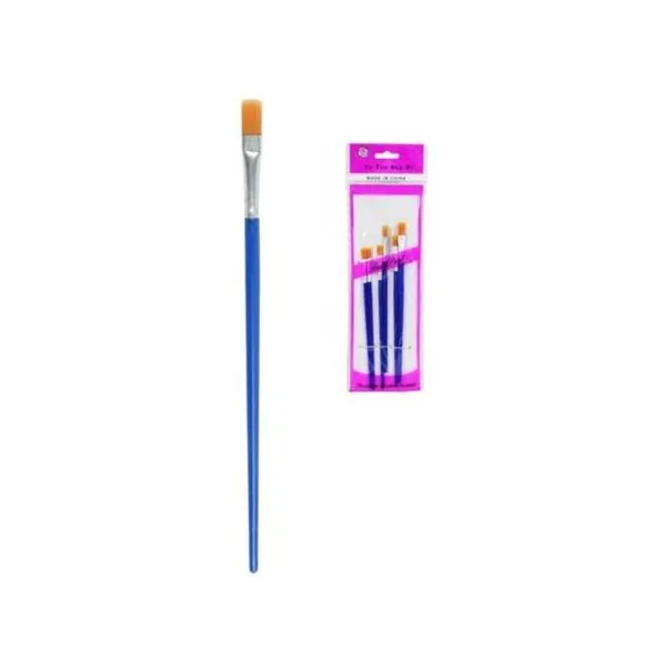 Set de pinceles sinteticos chatos en bolsa x6 unidades