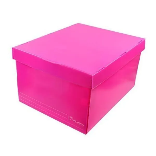 Caja plástico microc.plana n.° 805 con tapa fucsia