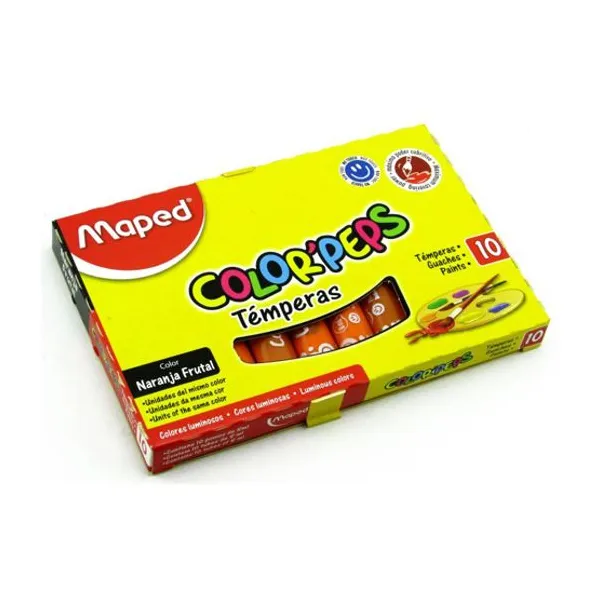 Témpera Maped est.x 10 col.naranja frutal