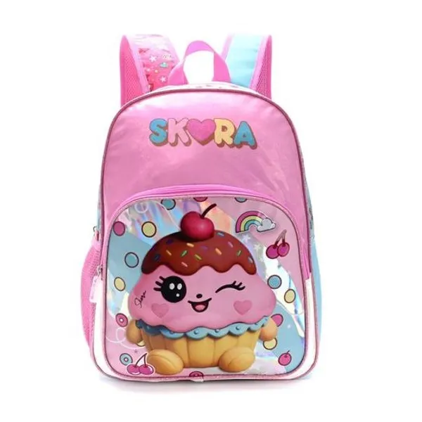 Mochila 16" espalda kawaii muffin con llavero Skora