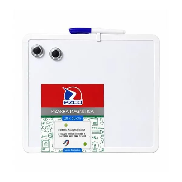 Pizarra blanca magnetica 28x35 cm con accesorios Ezco