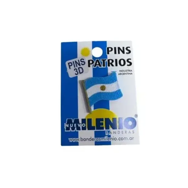 Pin 3d nuevo milenio patrio bandera x10 unid.