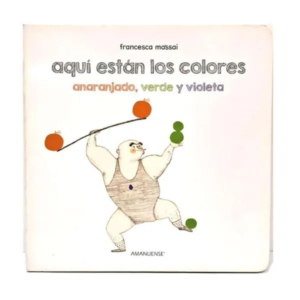 Aquí están los colores: anaranjado, verde y violeta