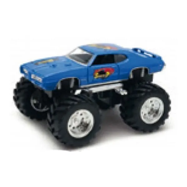 Welly 1:34 1969 pontiac gto big wheel azul 47008s-gw
