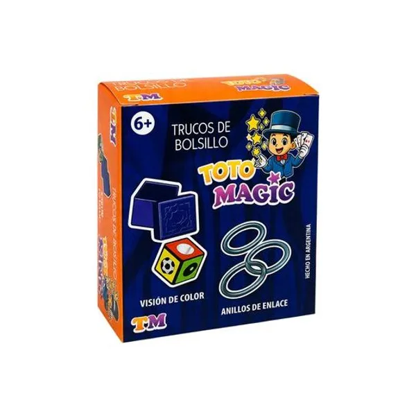 Trucos de bolsillo vision de color/anillos de enlace en caja 9x10.5x3.5 cm toto magic