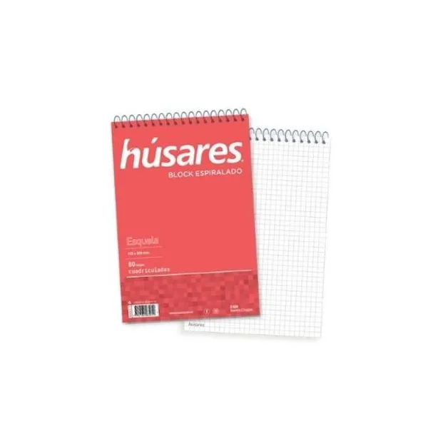 Block espiral husares tamaño a6 80 hjs.cuadro