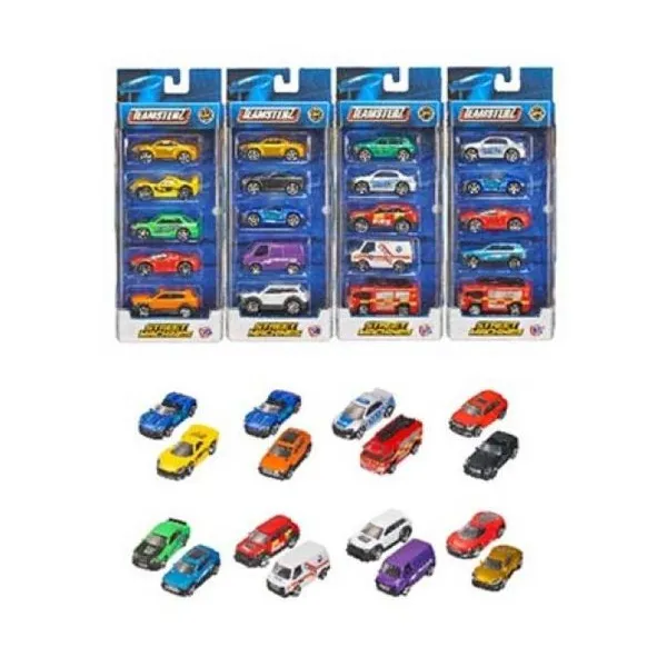 Teamsterz pack x5 metal street machines vehiculo 7 cm surtidos