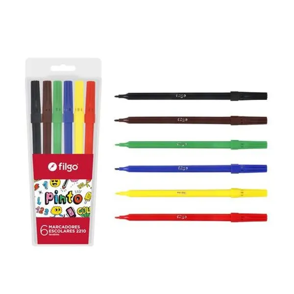 Marcador escolar Pinto 2210 en blister x6 Filgo