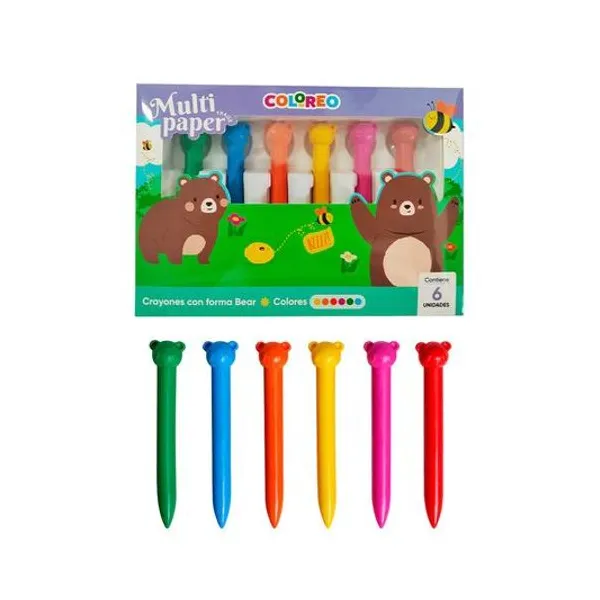 Crayón jumbo con forma oso caja x6 multipaper - cra