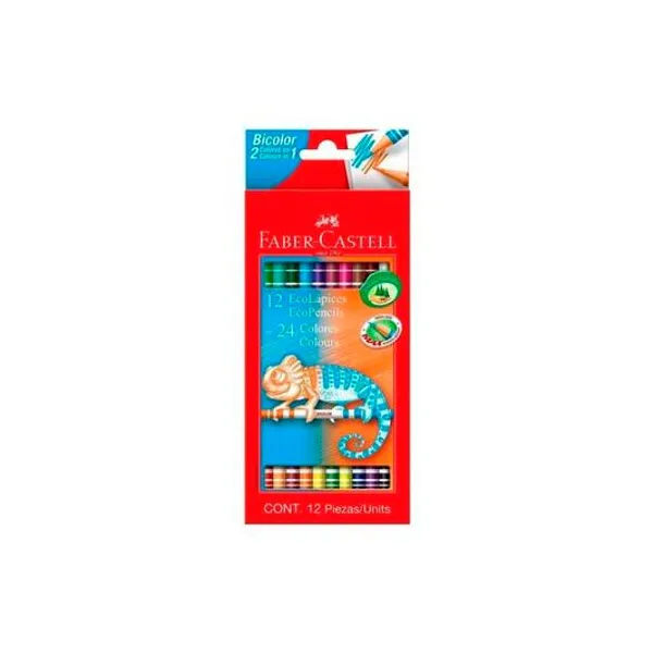 Lápiz bicolor largo caja x12 unidades faber