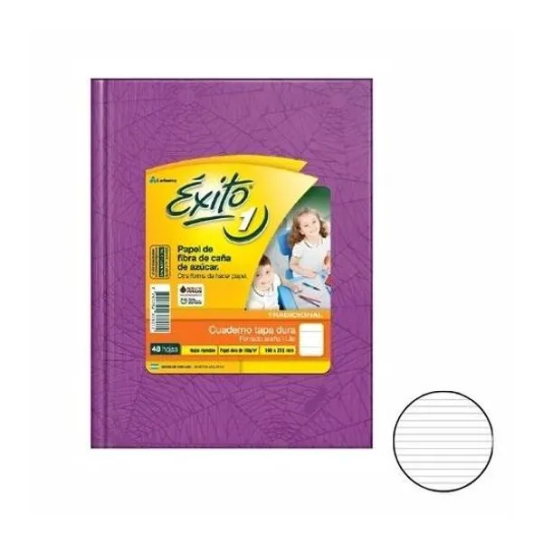 Cuaderno 19x24 rayado t/d universo lila 48h Éxito
