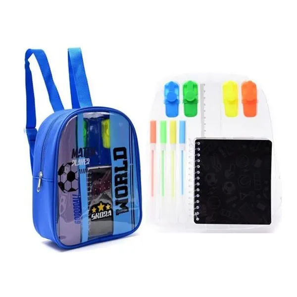 Mochila con set de útiles fútbol 20x24x6 cm Skora